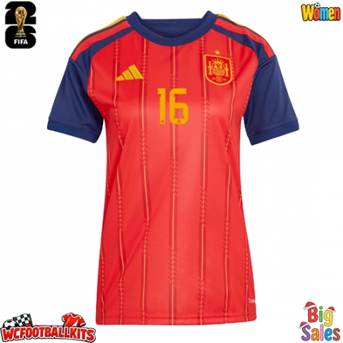 Spain Rodri Hernandez #16 Replica Home Stadium Shirt for Women World Cup 2026 Short Sleeve